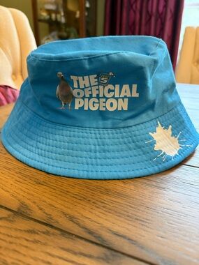 Bright Blue 'The Official Pigeon' Bucket Hat Take 5 car wash. New